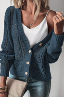 Women  Open Knit Drop Shoulder Sweater Cardigan