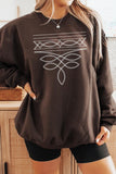 Western Boot Stitch Graphic Crew Neck Sweatshirt