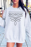 Western Boot Stitch Graphic Crew Neck Sweatshirt