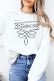 Western Boot Stitch Graphic Crew Neck Sweatshirt