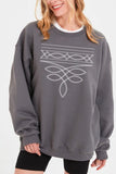 Western Boot Stitch Graphic Crew Neck Sweatshirt