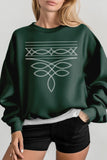 Western Boot Stitch Graphic Crew Neck Sweatshirt