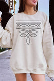 Western Boot Stitch Graphic Crew Neck Sweatshirt