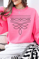 Western Boot Stitch Graphic Crew Neck Sweatshirt