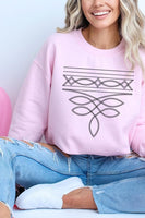 Western Boot Stitch Graphic Crew Neck Sweatshirt