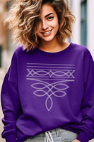 Western Boot Stitch Graphic Crew Neck Sweatshirt