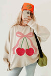 Cherry Box Graphic Crew Neck Sweatshirt