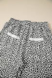 Cheetah Wide Leg Drawstring Knit Pants