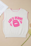 Let's Play Football Textured Knit Sleeveless Sweater