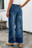 Aleah Hem Wide Leg Denim Jeans, Pants