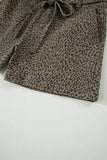 Leopard Denim Tie High Waist Shorts