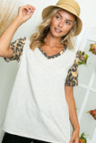 Cheetah Leopard V Neck T Shirt Top PLUS SIZE