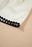 Contrast Ricrac Hem Waffle Textured Shorts
