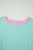 Mint & Pink Shoulder T Shirt Set