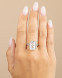 Sterling Silver Elongated Cushion Cocktail Ring 4ct & 8ct