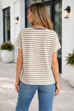 Leopard Striped Loose T Shirt