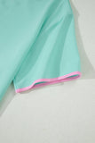 Mint & Pink Shoulder T Shirt Set