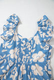 Floral Flutter Shoulder Tiered Flowy Midi Dress