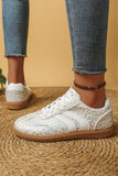 Leopard Cheetah Sparkle Printed Lace Up Sneakers