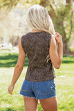 Elliana Leopard Print Slim Button Up Vest