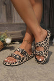 PVC Poolside Cheetah Buckle Eva Slippers Slides