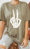 Skeleton Peace Sign Graphic Tee PLUS