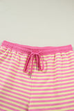 Plus Size Stripe Boxy Tee & Drawstring Short Set