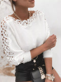 Lace Trim Long Sleeve Sweater
