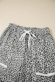 Cheetah Wide Leg Drawstring Knit Pants