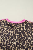 Leopard & Pink Detail Oversized T Shirt Dress