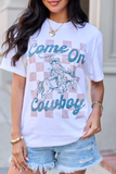 Come On Cowboy Checkered Graphic Tee