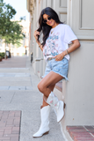 Come On Cowboy Checkered Graphic Tee