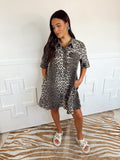 The Lucy Leopard Button Up Dress