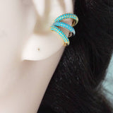 Colorful CZ Round Ear Cuff, Sku#B355