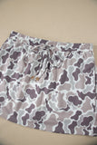 Abstract Camo Drawstring Elastic Waist Mini Skort