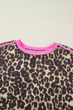 Leopard & Pink Detail Oversized T Shirt Dress