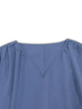 Plus Size V-Neck Long Sleeve Blouse