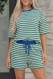 Striped Casual Terry Lounge Set