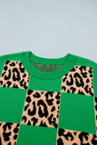 Leopard Checkered Short Sleeve PLUS Sweater