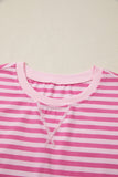 Stripe Cap Sleeve Tee & Elastic Waist Shorts Set