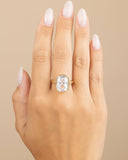 Sterling Silver Elongated Cushion Cocktail Ring 4ct & 8ct