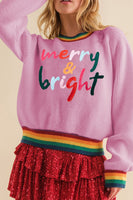 MERRY & BRIGHT Ribbed Round Neck Sweater