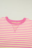 Plus Size Stripe Boxy Tee & Drawstring Short Set