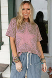 Leopard Retro Star Studded Short Sleeve Tee