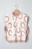 Western Horseshoe Tied Side Cap Sleeve T-Shirt