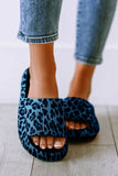 Open Toe Cheetah Print Slip On Slippers Slides