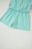 Mint & Pink Shoulder T Shirt Set