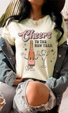 Cheers To The New Year Champagne Flute Glass Tee
