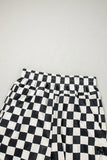 Checkered High Waist Casual Shorts