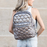 Jade Metallic Puffer Backpack